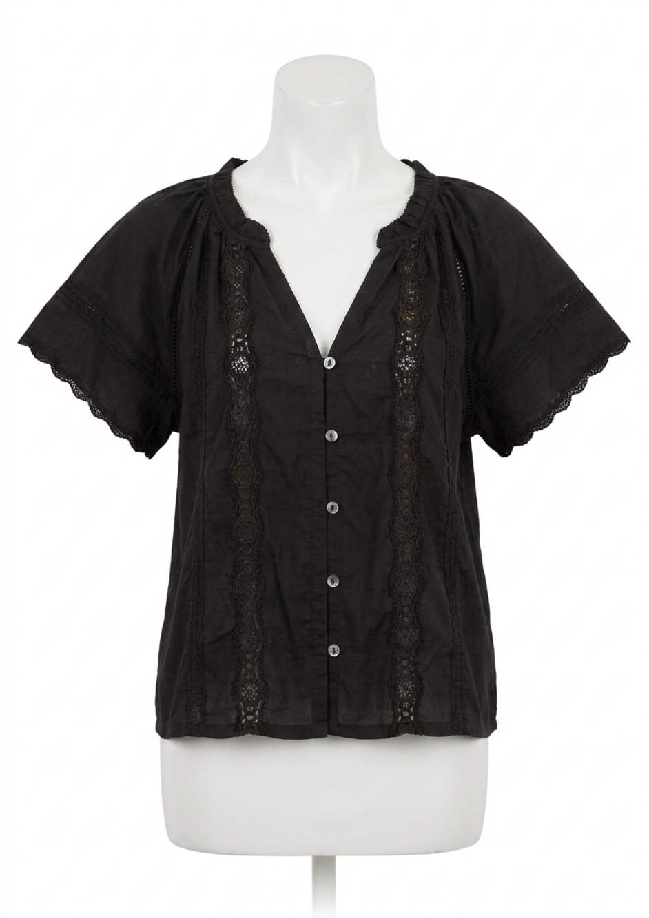 NEW XIRENA bianca short sleeve shirt in black